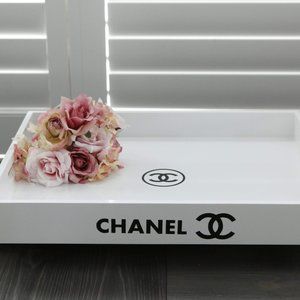 COPY - White Chanel Tray with Handle